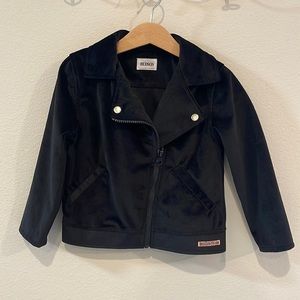 EUC 3T Hudson Kids Black Velvet Moto Jacket!
